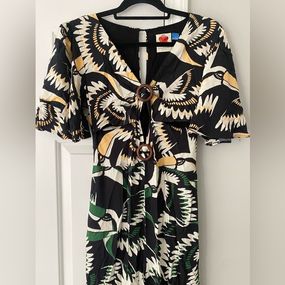 Anthropologie x Farm Rio Toucan Cutout Jumpsuit, Size S - Picture 9 of 14